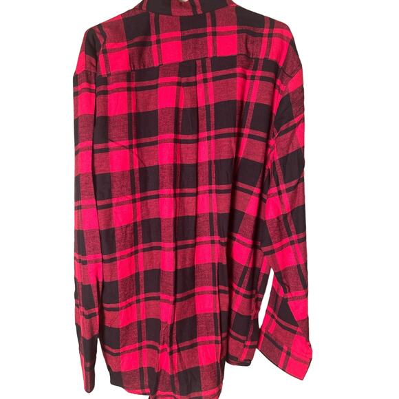 Boca Classics Red Black Plaid Long Sleeve Flannel Shirt XXL New with Tags Cotton - Picture 2 of 5